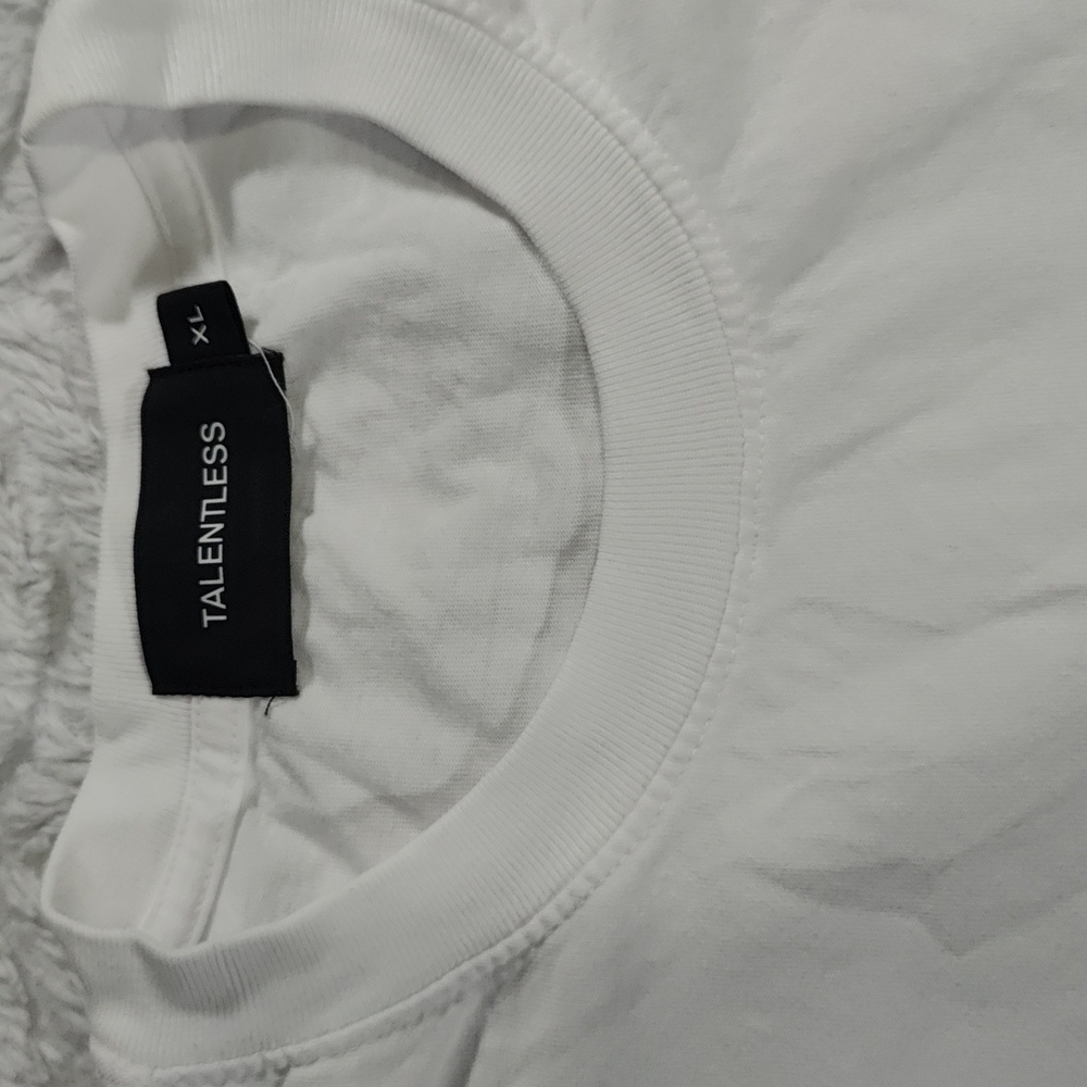 493. Talentless Drop Shoulder Tee | Color: White - Picture 5 of 12